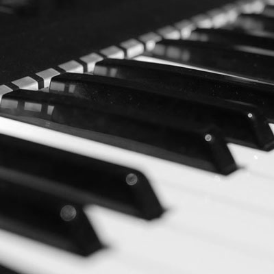 closeup of piano keyboard